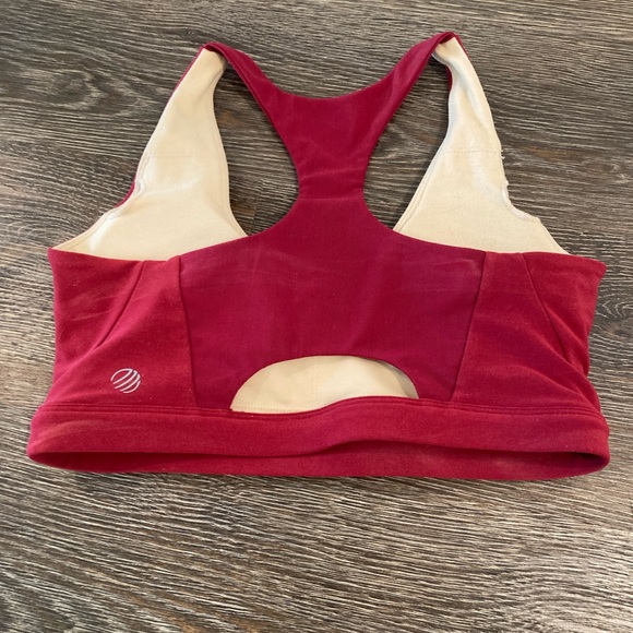 MPG Red Maroon Racerback Seamless Sports Bra - Picture 2 of 4